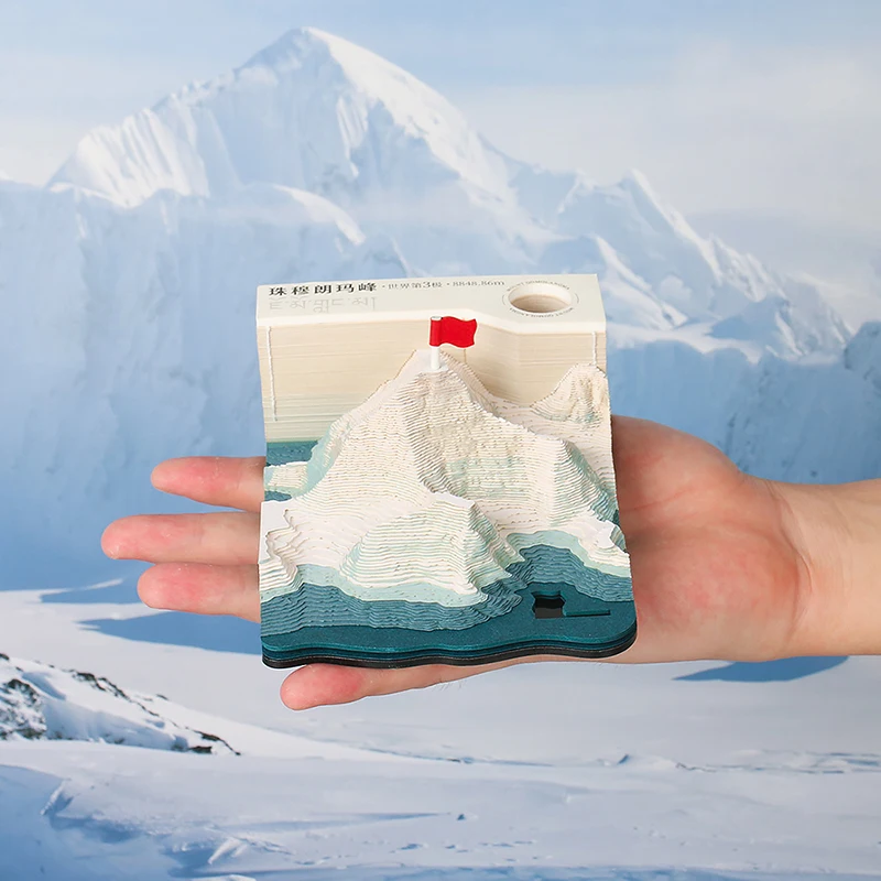 

3D Desk Memo Pad,The Himalayas Memo Pad,Creative Desk DIY Notes Notepad,3D Art Paper Carving Gift House Sculpture Gift
