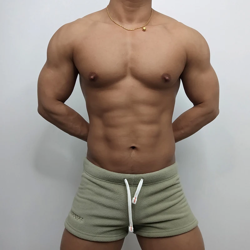 Sexy Men's Cotton Knitted Apro Pants Shorts Underwears Male Plus Size Casual Sleeping Shorts