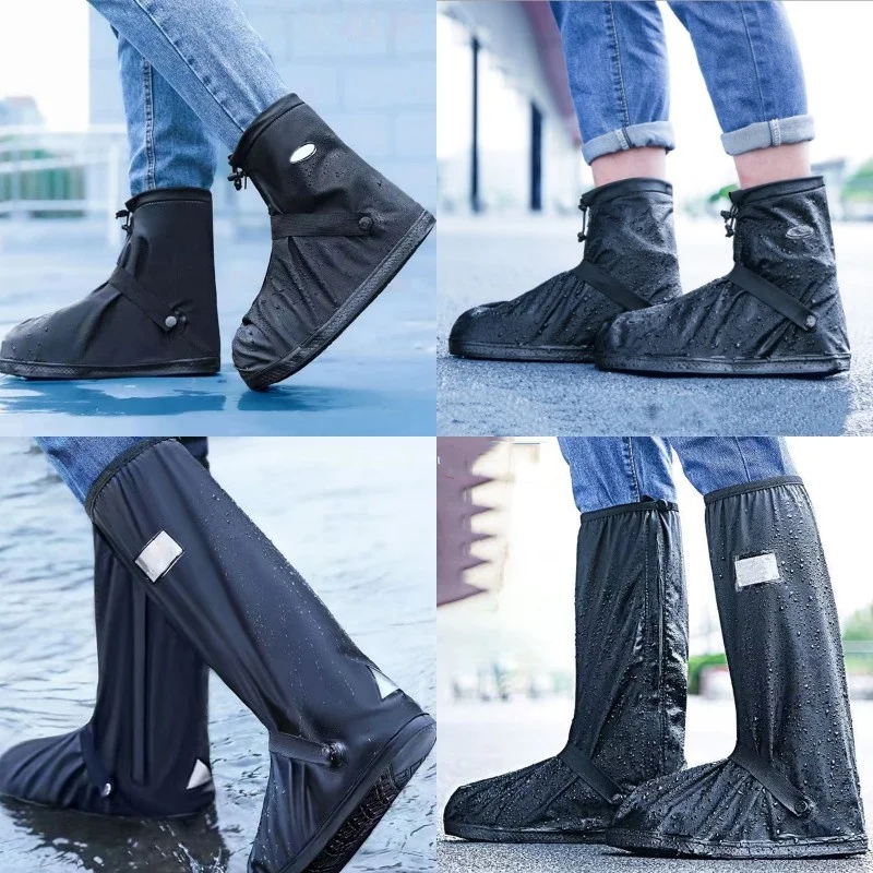 S-XXL Reusable Motorcycle Bike Rain Shoes Cover Anti-Slip Boot Pants Covers Unisex Cycling Shoes Protectors For Rainy Snowy Day_voghion.com