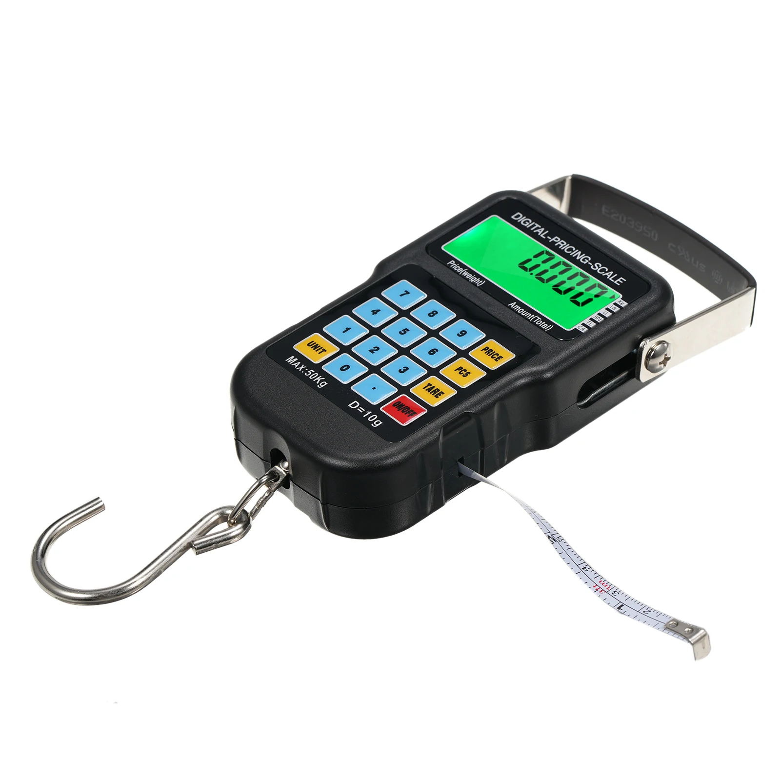 110lb/50kg Fish Scales Backlit LCD Portable Electronic Hook Digital Fishing Scale Hanging Scale with Measuring Tape Ruler - Image 5