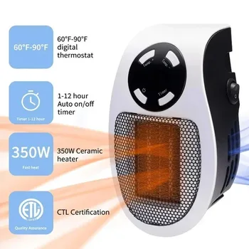 Wall-mounted Electric Heater Energy-efficient Warm Air Blower Hot Air Blower Mini Hot Fan Electric Wall-mounted Heater Plug-in 1