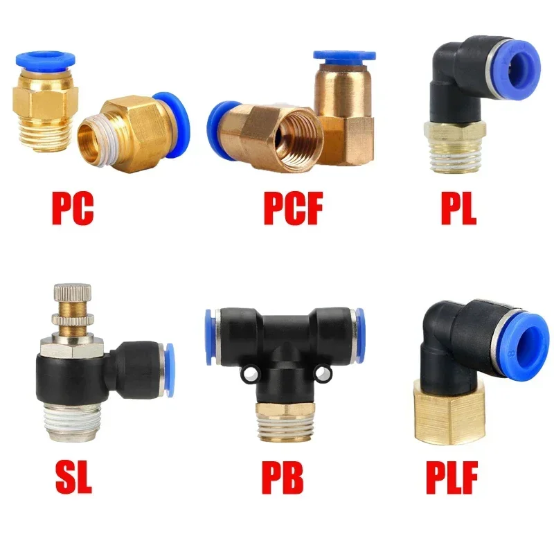 1Pcs PL4-M5 PL6-01 PL8-02 PL10-03 1/8" 1/4" 3/8" 1/2" Male Thread PL Pneumatic Fittings Air Quick Connector