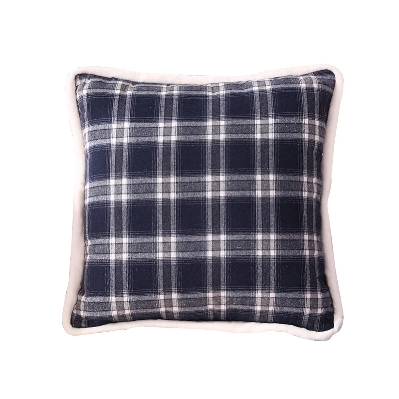 

Inyahome Rustic Black Buffalo Check Plaids Decorative Pillow Covers Retro Style Home Decor Throw Waist Pillow Case Cushion Cover