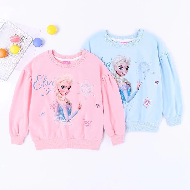 2024 New Tee Shirt Girl Clothing Long Sleeves for Children's T-shirt Girls  Tops Sofia Quality Cotton Frozen Elsa Kids Clothes