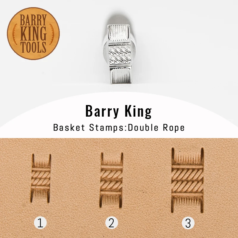 BARRY KING Basket Pattern Leather Stamping Tool Double Rope Handmade