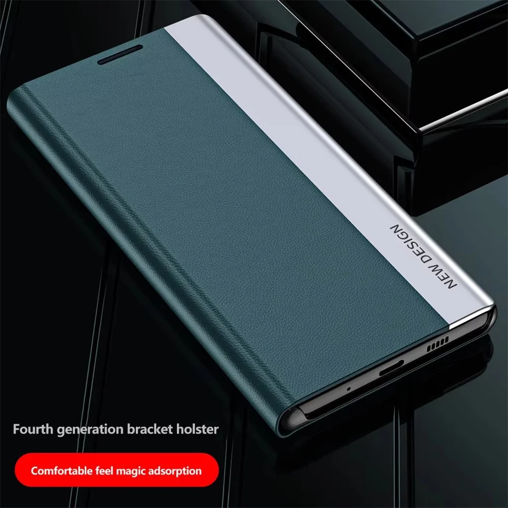 고급 가죽 플립 스탠드 전화 케이스 삼성 갤럭시 A56 A36 A55 A16 A35 A15 A54 A53 5G A52 A34 A14 A32 A13 A33 커버 Funda