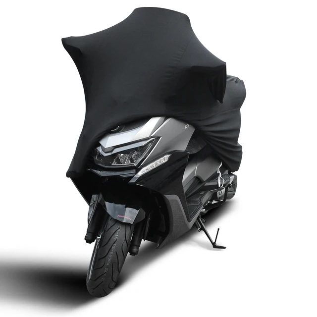 Universal Motorcycle Covers UV Protector Cover Indoor Outdoor 2 Colors Bike Motor Scooter Dustproof Cover Elastic Fabric M-4XL Black