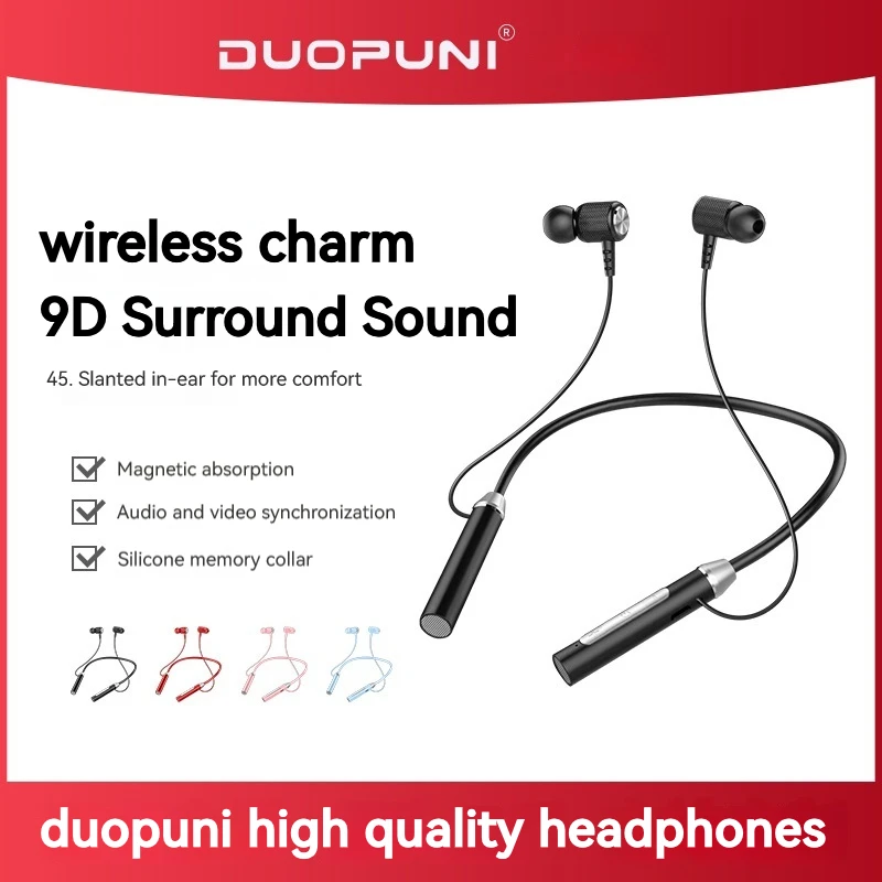 

DUOPUNI Bluetooth Earphones Wireless Headphones Stereo Sound Music In-Ear Sports Running Headset Gamer Long Standby Earbuds