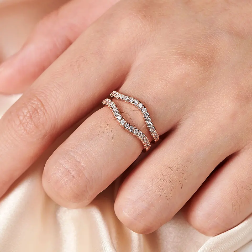 Stunning 2.4 Carat Sterling Silver Engagement & Wedding Ring Set - AAAAA Cubic Zirconia Halo Style (White/Blue)