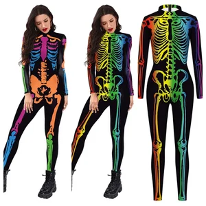 Women Men Human Body Muscle Skull 3D Printed Jumpsuit  Skeleton Halloween Cosplay Costume