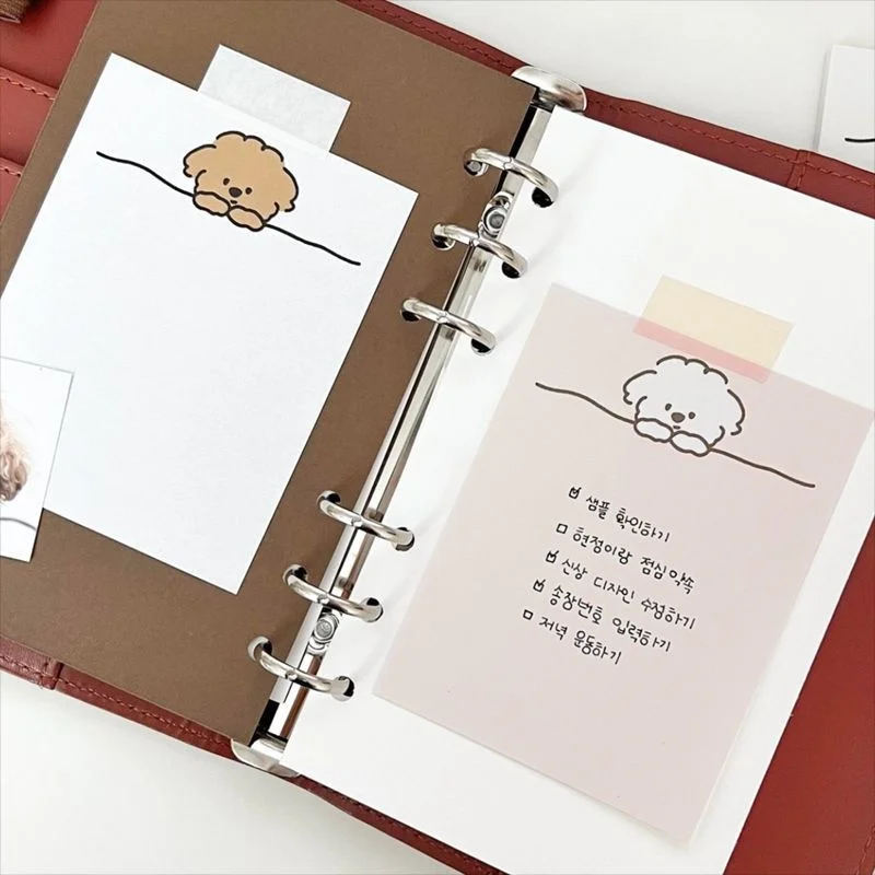 

​ins Cartoon Curly Puppy Cute Memo Pad Simple Style Decorative Note Girl Mini Notepad Message Paper School Stationery 50 Sheets