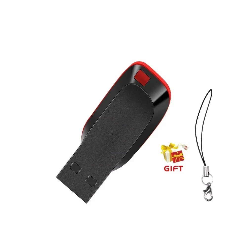 High-Speed Genuine USB Flash Drive Set with Bonus Keychain - Black