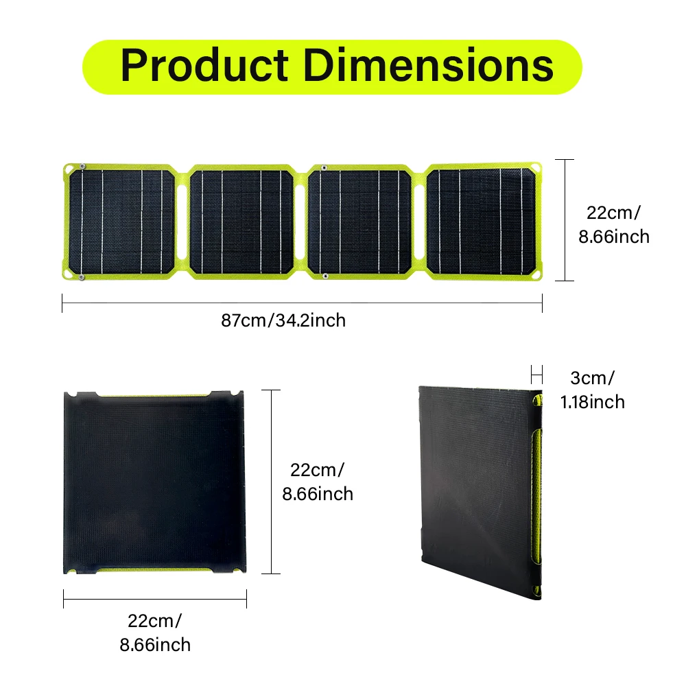 JMUYTOP Outdoor powerful Portable Solar Panel 5v 21w 40W  battery phone charger PD 20w QC 3.0 9V 12V For USB A C Power bank