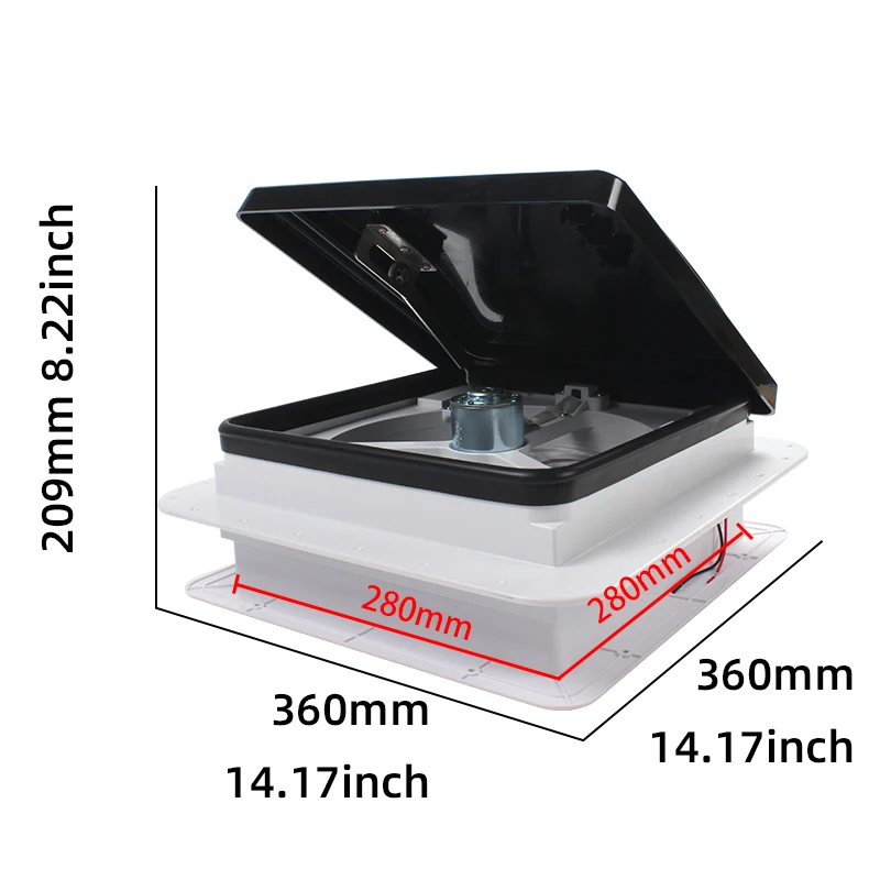 TYTXRV Camper Hole Size 280mm DC12V Exhaust Fan Manual Control With Stainless Steel Insect Screen For Caravan Yachts Car Vent range hood exhaust fan rv ventilation fan
