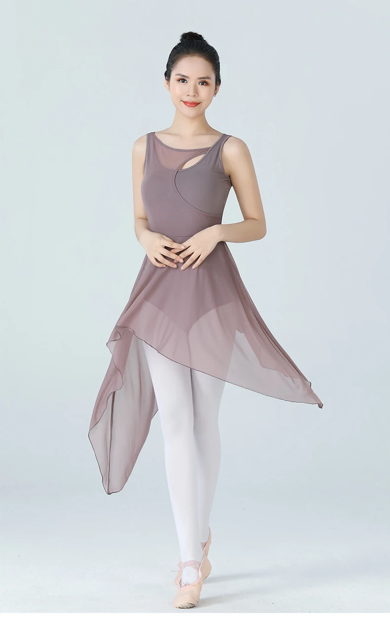 Modernes lyrisches Tanzkostüm für Damen, langärmelig, unregelmäßiger Saum, Bühnenkleid, Kirchenchor, Anbetung, liturgische Kleidung – Detail 1