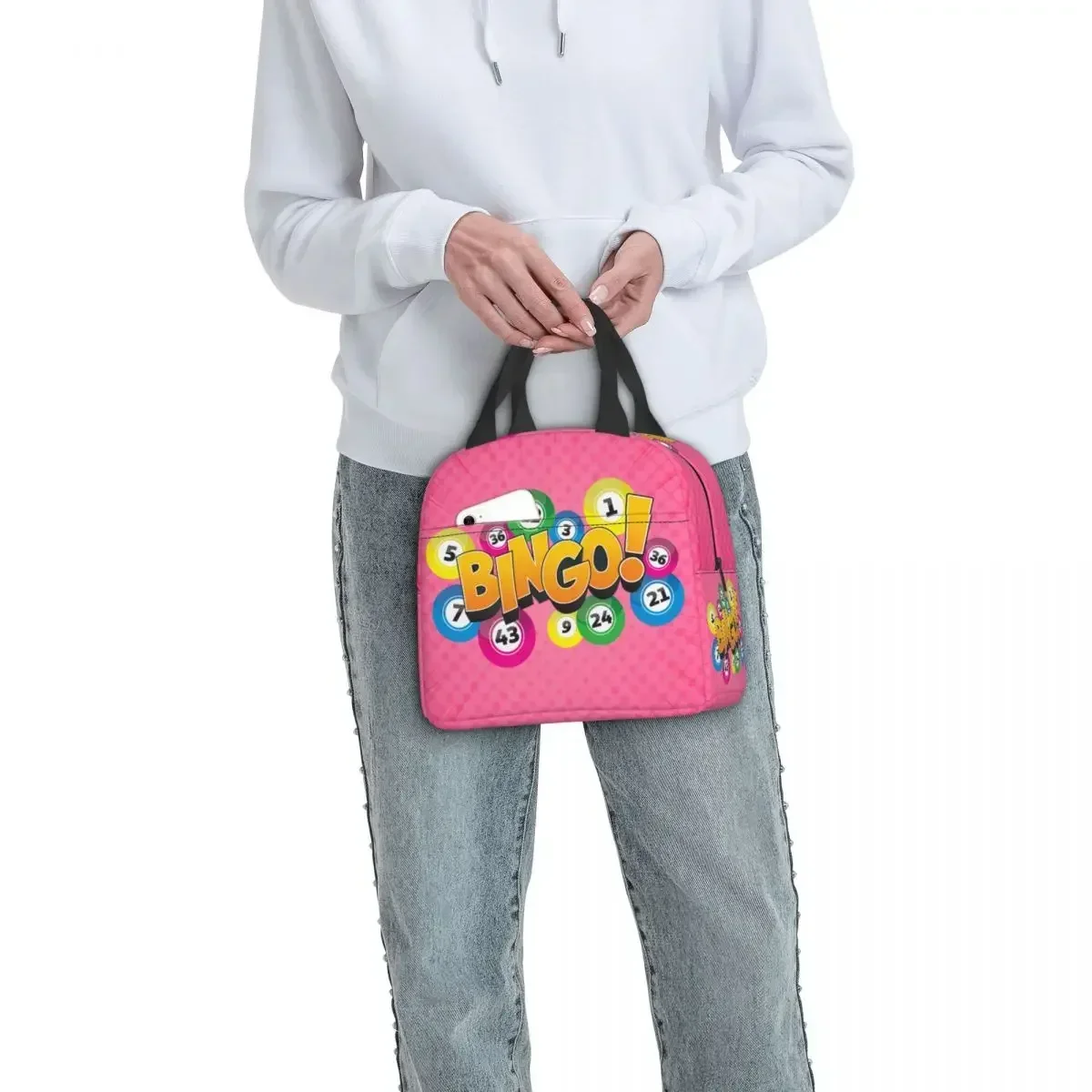 Hot Game Bingo Insulated Lunch Box for Women Portable Warm Cooler Thermal Lunch Bag Kids School Picnic Food Container Tote 6