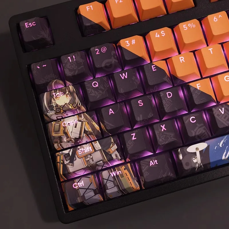 Arknights Magallan Angelina Pbt Teclado Retroiluminado Anime Gaming Key Caps para Ansi 61 87 104 108 Chaves Set - Imagem 5