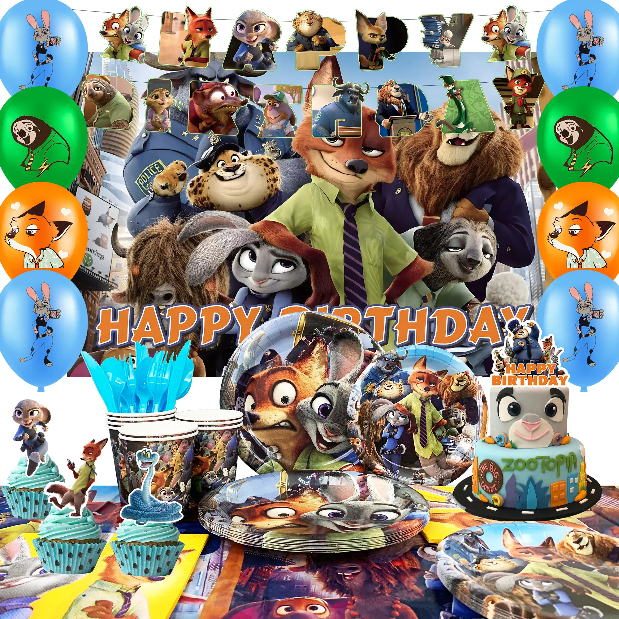 Suministros para fiesta de cumpleaños de Zootopia, juego de ...