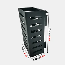 Aquarium Plant Stand with Decorative Hydroponic Storage Basket - 12.9x8x5.4cm (Black)