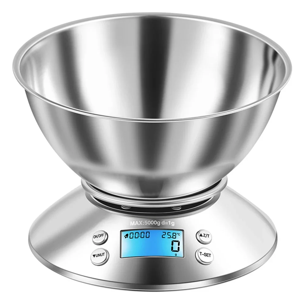 Báscula de Cocina Digital Alta Precisión Acero Inoxidable | Temporizador Desmontable para Alimentos, Hornear y Adelgazar - Image 6