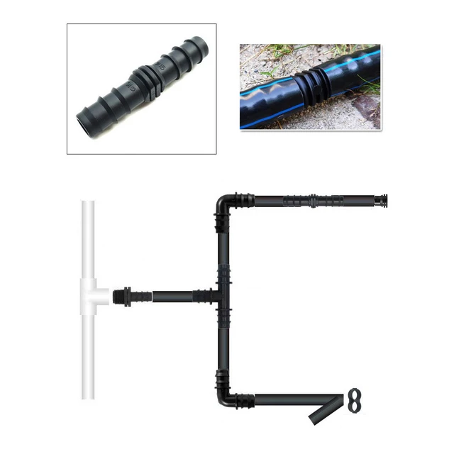 10Db 16 Mm 20 25 Szögesdarabok Egyenesen A Csatlakozó Mikro Csepegtető Öntöző Pe Csőcsövek Kerti Tömlő Javítás Illesztés - Image 2