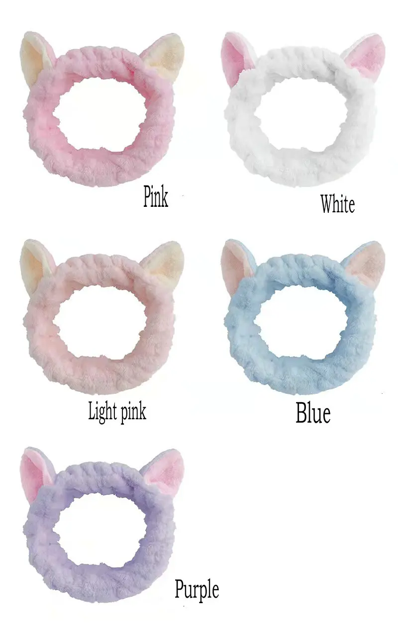 hair bow for ladies Headbands For Women Makeup Wash Face Hairbands Shower Head Wrap Girls Hair Accessories Cute Panda Ear Soft Fleece Head bands hairclips