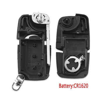 Chiave telecomando per Audi TT A4 A6 A8 Quattro con lama CR1620 6 Chiave telecomando per Audi TT A4 A6 A8 Quattro con lama CR1620 - KEYYOU sostituzione 3 pulsanti Flip Car Key Case Shell Fob per Audi TT A4 A6