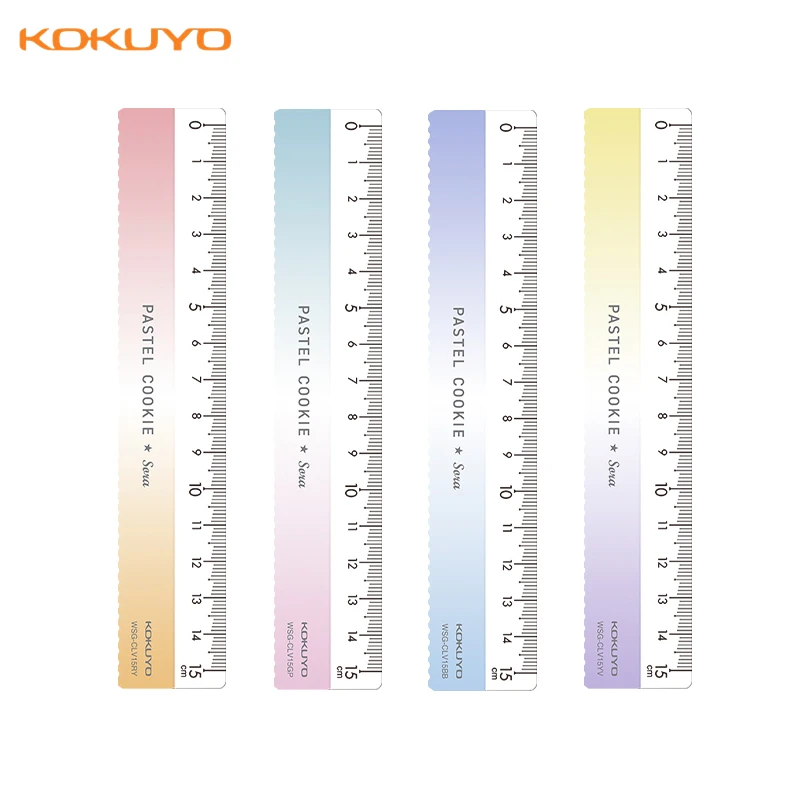 

Kokuyo Pastel Cookie 15cm Ruler Wave Line Transparent Acrylic Color Straight Liner Office School Student Supplies A7151
