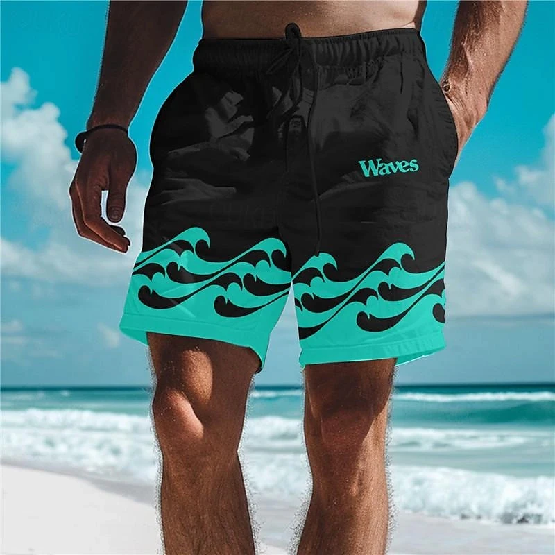 

Wave Splash 3D Print Beach Shorts Casual Hawaiian Short Pants For Men Clothes Surfing Vacation Trunks Waves Aloha Male Bermudas