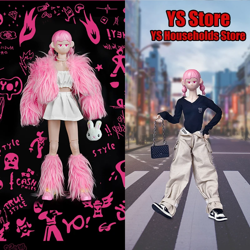 

New GOON 1/6 Female Soldier Casual Clothes Set Exclusive Edition Pink Fleece Coat Shoes Suit Cute Rabbit Accessory Fit 12" Body