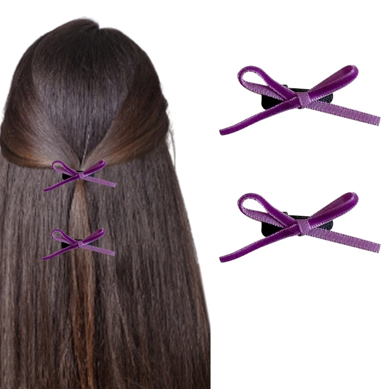 

Мини-заколка для волос Стильная и универсальная заколка для волос с лентой и бантом QX2D