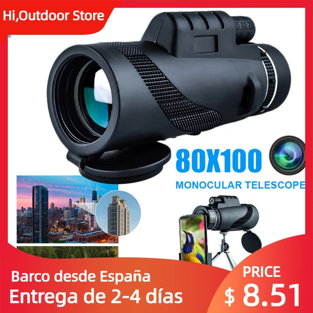  Telescopio monocular de 80 x 100 para adultos y niños