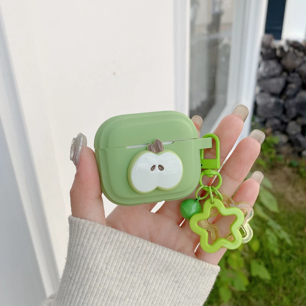Mit Stern-Anhänger für Airpods Pro 2. süße Kopfhörerhülle für Apple 1/2/3/4 weiche Silikon-Schutzhülle für Frauen und Mädchen – Detail 8