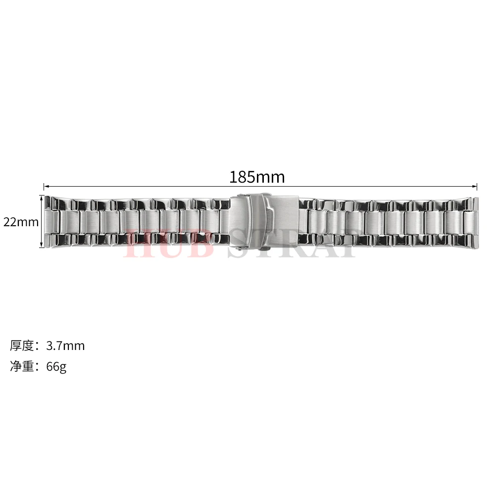 Elegant Solid Matte Stainless Steel Watch Band Bracelet - Universal Wristband Replacement Strap with Tool