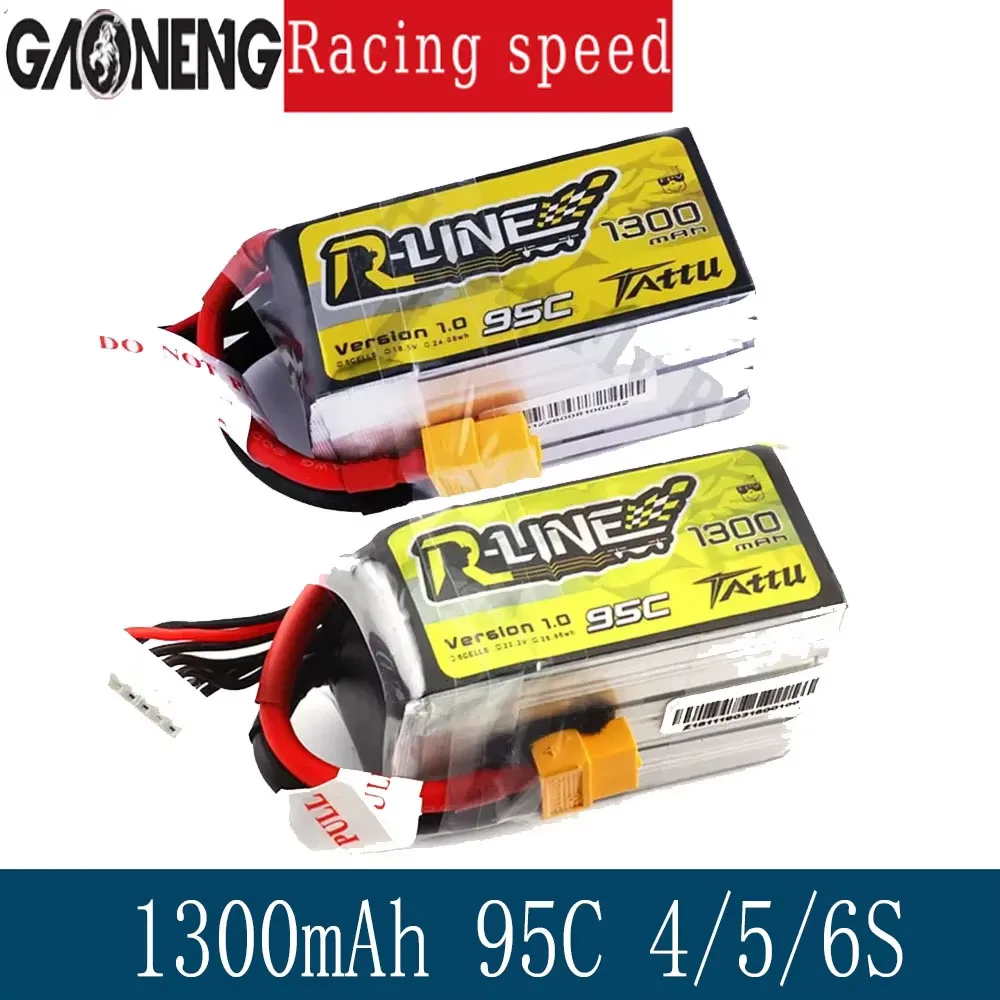 Batterie LiPo Tattu R-Line 1300mAh 95C 4S 5S 6S pour Drone FPV RC