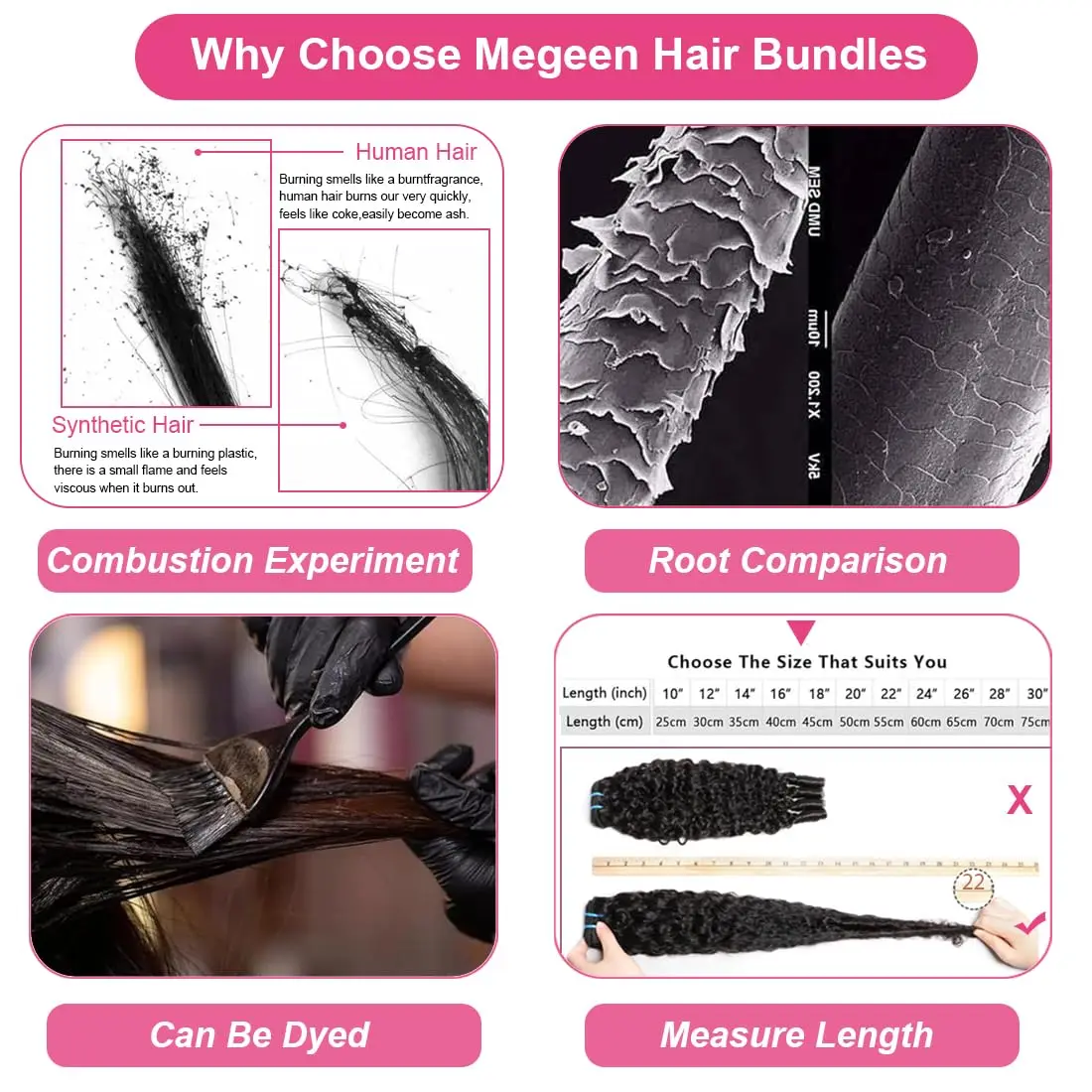 Ciocche di Capelli Umani Ricci Grezzi Birmani a Doppia Trama, Onda Profonda, 3-4 Ciocche, Estensioni di Capelli Vergini Vietnamiti per Donne - immagine 5