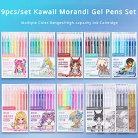 198/6 pcs Kawaii Morandi Gel Pens Set Art Markers Multi Color Gel Ink Pens Liner Ballpoint Pen School Office Stationery Gift Pen