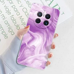 Elegant Marble Design Transparent Silicone Case for Huawei Mate 50 Series - Soft and Durable Protective Shell (TM2076)