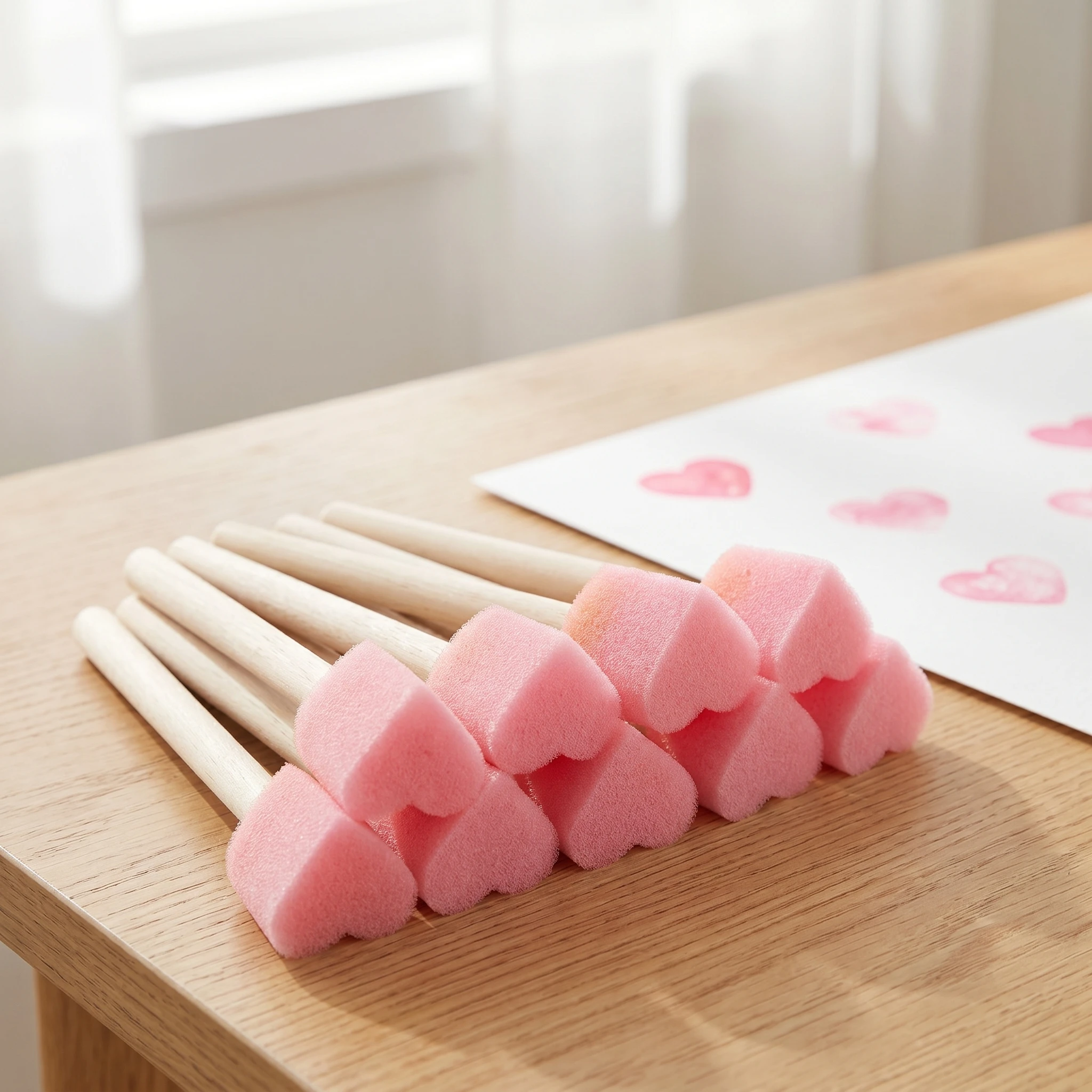 하트 모양 스펀지 페인팅 브러쉬, DIY 공예 및 미술 프로젝트용 사랑 패턴 스탬프, 세척 가능한 미술 도구