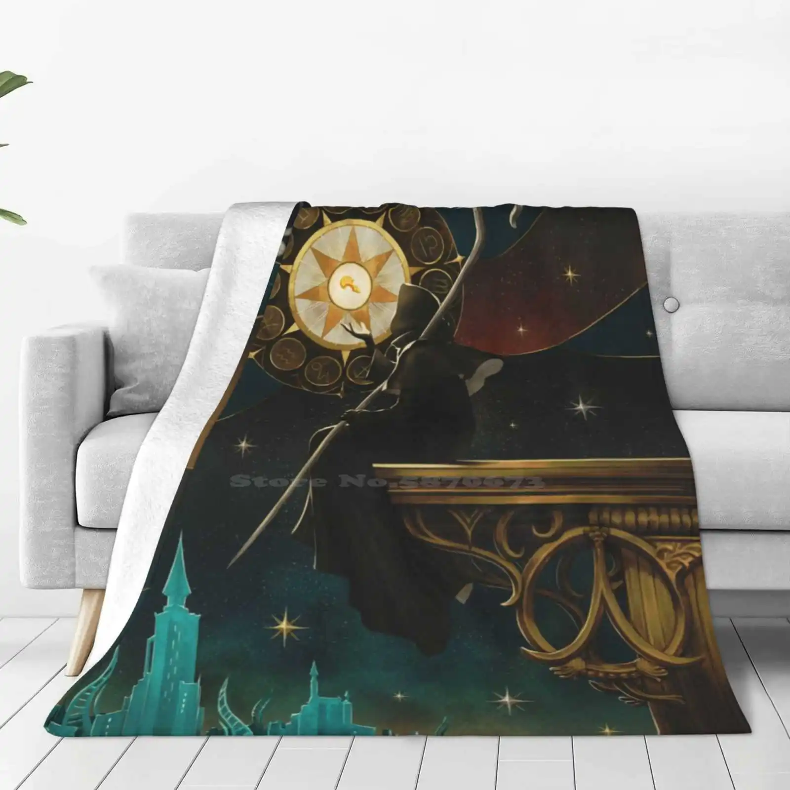 Azem 프린트 노벨티 패션 부드러운 따뜻한 담요, Ffxiv 파이널 판타지 Xiv Ff14, Azem 타로 조디악 마법사, 매직 매직 썬, 저렴한 가격, 신제품 