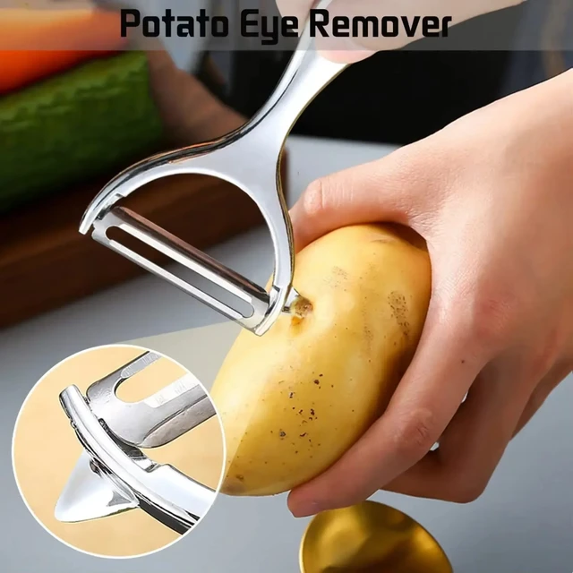 Pelapatate multifunzione Pelapatate pelapatate in acciaio inossidabile Grattugia per carote Utensili per frutta Accessori da cucina 4
