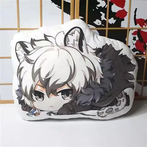 45cm Arknights 플러시 장난감 게임 Texas Exusiai Lappland 실버 애쉬 Ifrit Chen Pramanix 그림 인형 베개 양면 케이스