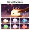 Touch Sensor RGB LED Rabbit Night Light 16 Colors USB Rechargeable Silicone Bunny Lamp for Children Baby Toy Festival Gift 4
