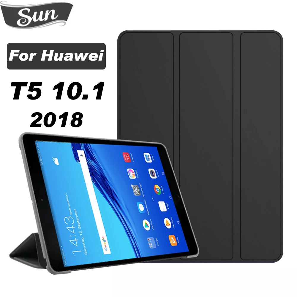 

Чехол для Huawei MediaPad T5, 10,1 дюйма, искусственная кожа, три сложения