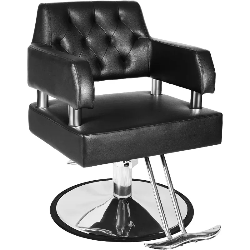 Barber Chair Salon Chair for Hair Stylist with Hydraulic Pump Adjustable Height 360 Degrees Swivel Hair Chair Spa Beauty