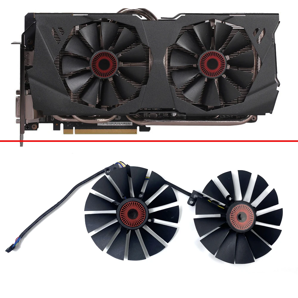 Ventola Di Raffreddamento Da 2 Pezzi 95Mm 5Pin Muslimx980 970 Gpu Ventola Per Asus Strix Gtx 970 980 780 Ti R9 380 Ventole Per Schede Video Grafiche