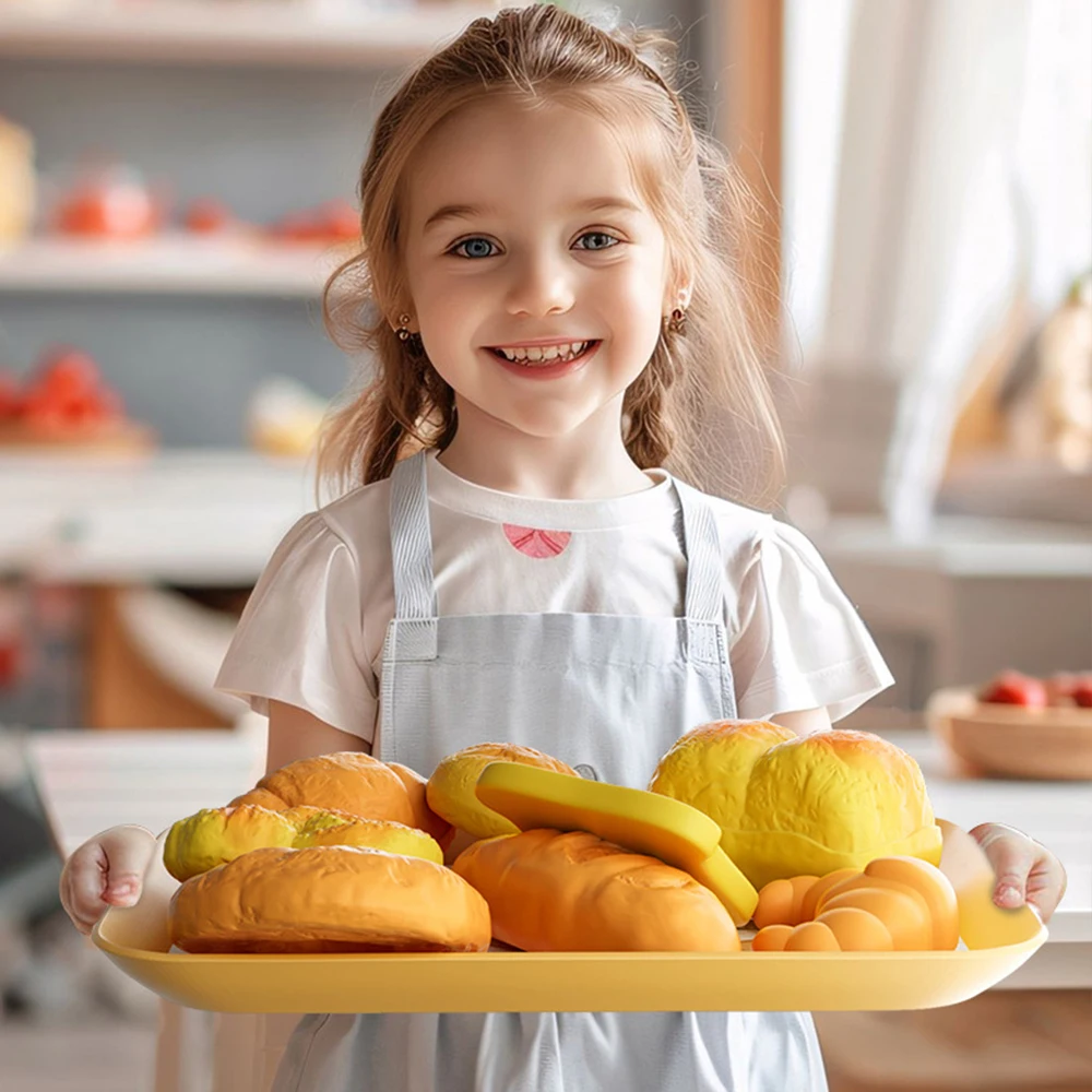 Educational Realistic Bread Fries Pizza Pretend Play Food Toy Set for Kids Boys Girls Meal Simulation Gift