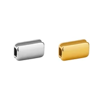 MaiLun 20pcs Custom Logo Bead 6x11mm Laser Engraved Stainless Steel Beads Engravable Rectangle Beads Bracelet Making Accessories