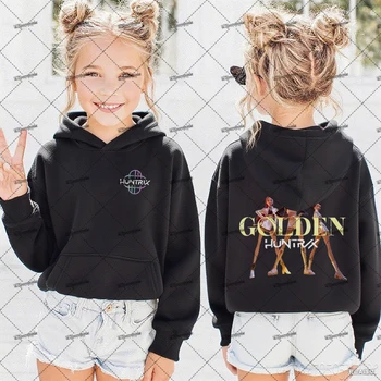KPop Demon Hunters Golden Pattern Hoodies For Kids Autumn Winter New Cotton Hoodie Fashion 2025 Hot Movie Hoodies For Adult Kids 1