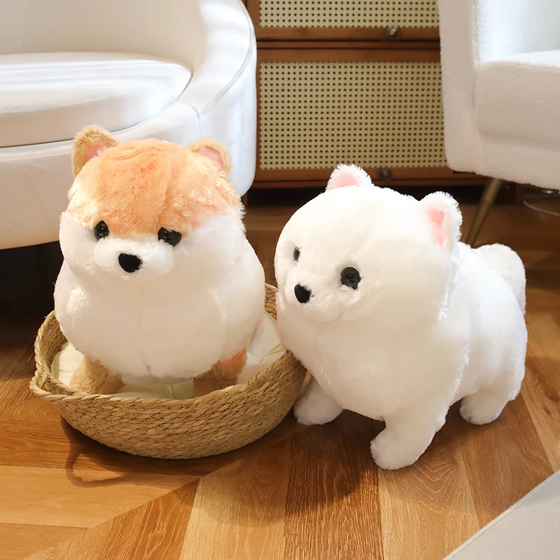 Simulation Pomeranian Dog Plush Toy Fluffy Lifelike Teddy Dog Puppy Plushies Doll Cute Soft Kids Toys for Girls Boys Home Decor bio groom fluffy puppy шампунь для щенков без слез 355 мл